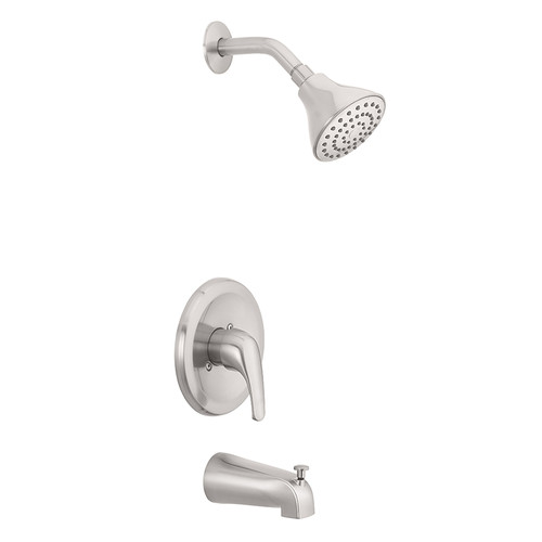 OakBrook - 874X-5004 - Coastal 1-Handle Brushed Nickel Tub and Shower Faucet