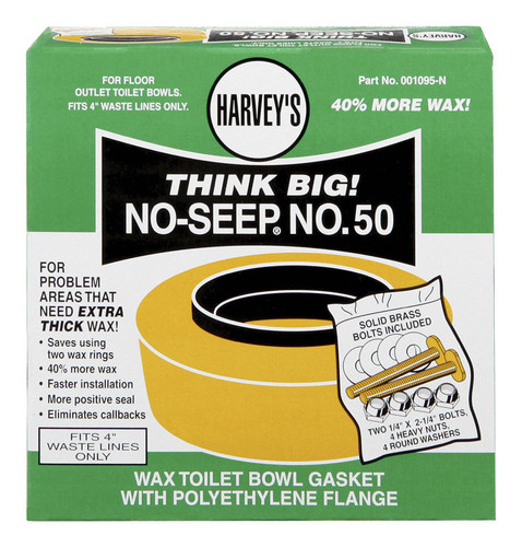 Oatey - 001095-N - Harveys Toilet Bowl Gasket with Wax & Flange Polyethylene #50