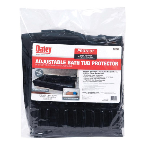 Oatey - 34126 - 2 H x 15 W x 15 L Black Adjustable Bathtub Protector