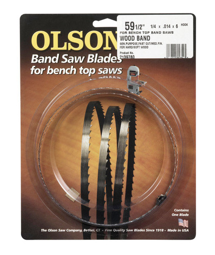 Olson Saw - WB55359DB - 59.5 in. L x 0.25 in. W x 0.014 in. thick Carbon Steel Band Saw Blade 6 TPI Hook