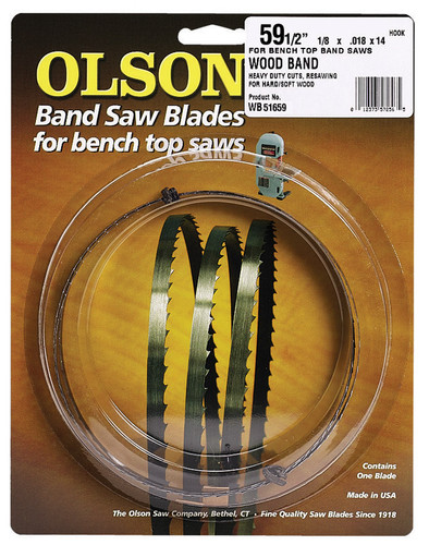 Olson Saw - WB51659DB - 59.5 in. L x 0.13 in. W x 0.02 in. thick Carbon Steel Band Saw Blade 14 TPI Hook teeth - 1/Pack
