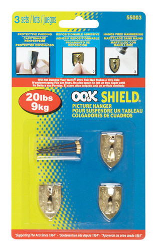OOK - 55003 - Steel Picture Hanger 20 lb. - 3/Pack Shield