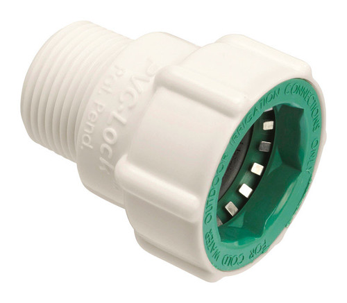 Orbit - 34778 - PVC-Lock 3/4 in. Push x 3/4 in. Dia. MPT Plastic Pipe Adapter