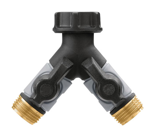 Orbit - 56389 - Pro Flo 3/4 in. Metal Threaded Female/Male Y-Hose Connector with Shut Offs