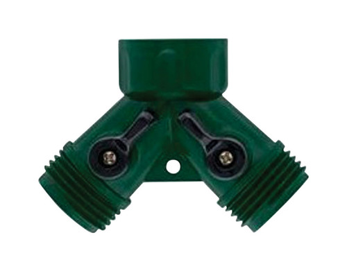 Orbit - 67745 - 3/4 in. Plastic Threaded Female/Male Y-Hose Connector with Shut Offs