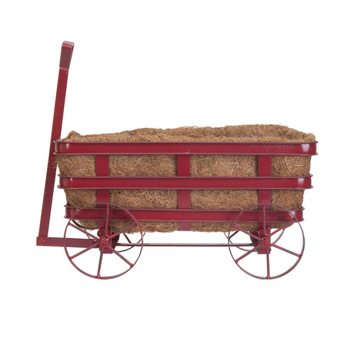 Panacea - 86688 - 14 in. W x 10 in. D Steel Industrial Wagon Planter Antique Red