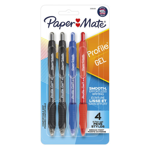 Paper Mate - 2095469 - Profile Gel Assorted Retractable Gel Pen - 4/Pack