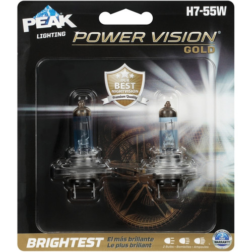 Peak - H7-55WPVG-2BPP - Power Vision Gold Halogen High/Low Beam Automotive Bulb H7-55W