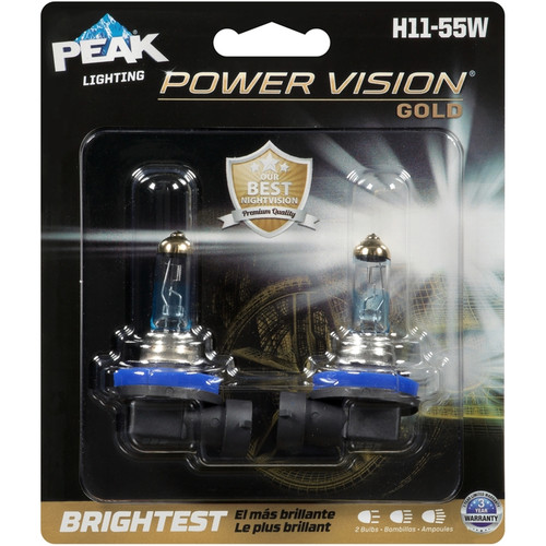 Peak - H11-55WPVG-2BPP - Power Vision Gold Halogen High/Low Beam Automotive Bulb H11-55W