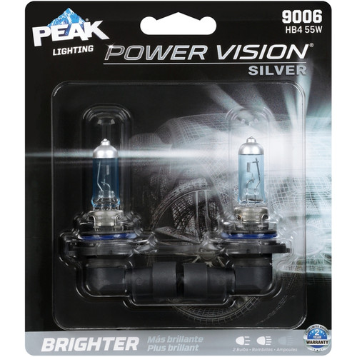 Peak - 9006PVS-2BPP - Power Vision Silver Halogen High/Low Beam Automotive Bulb 9006 HB4 55W