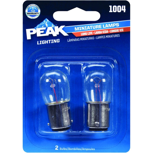 Peak - 1004LL-BPP - Long Life Incandescent Courtesy/Glove/License/Trunk Miniature Automotive Bulb 1004