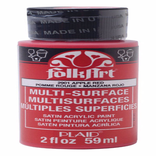 Plaid - 2901 - FolkArt Satin Apple Red Hobby Paint 2 oz.