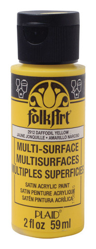 Plaid - 2912 - FolkArt Satin Daffodil Yellow Hobby Paint 2 oz.