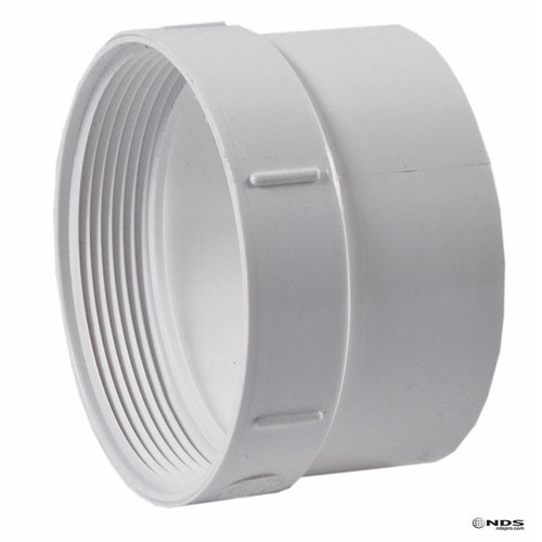 NDS - 413P - Schedule 35 4 in. Spigot each X 4 in. D FPT PVC Pipe Adapter