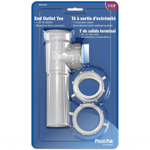 Plumb Pak - PP66-8W - 1-1/2 in. Dia. Plastic End Outlet Tee