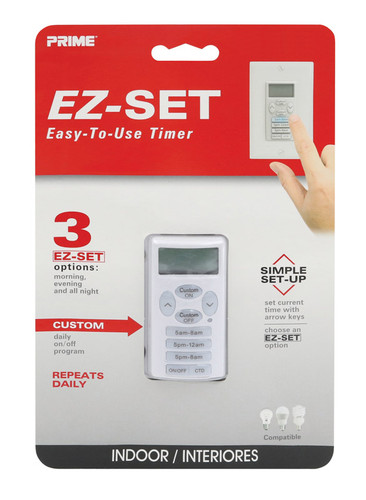 Prime - TNIWP-RC - EZ-SET Indoor Digital In Wall Timer White