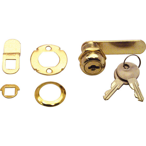 Prime-Line - U9944 - Bright Brass Gold Steel Cabinet/Drawer Lock