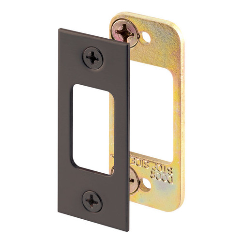 Prime-Line - E2482 - 2.75 in. H x 1.125 in. L Bronze Brown Steel Latch Strike Plate