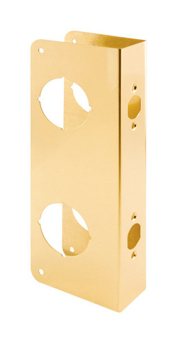 Prime-Line - U9537 - 12.72 in. H x 2-1/8 in. L Brass-Plated Brass Recessed Door Reinforcer