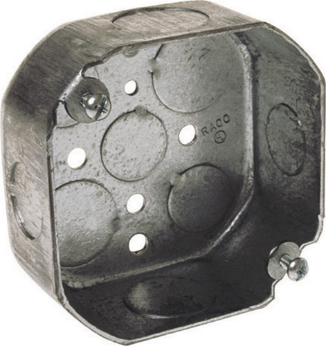Raco - 127 - 4 in. Octagon Steel 1 gang Junction Box Gray