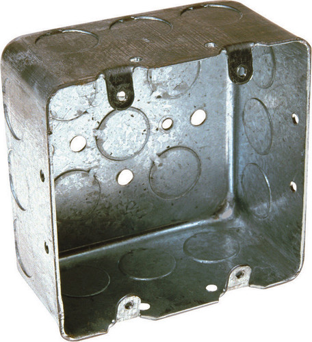 Raco - 683 - 4 in. Square Steel 2 gang Junction Box Gray