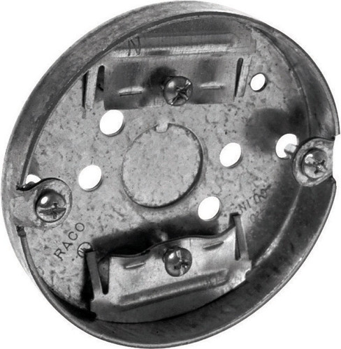 Raco - 8292 - 3-1/2 in. Round Steel 1 gang Junction Box Gray