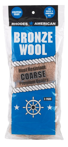 Rhodes American - 123102 - 3 Grade Coarse Bronze Wool Pads - 3/Pack