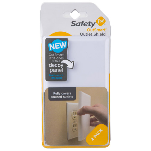 Safety 1st - HS275 - OutSmart White Plastic Outlet Shield - 2/Pack