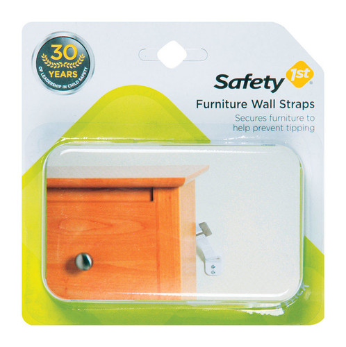 Safety 1st - 11014 - White Plastic Wall Straps - 2/Pack