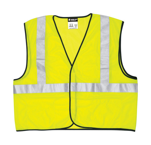 Safety Works - CVCL2MLXL - Reflective Safety Vest Fluorescent Green XL