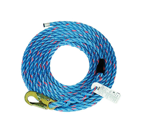 Safety Works - 10096605 - Polyester/Steel Rope with Snap Hook 50 ft. L Blue 1/pc.