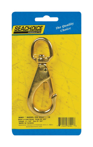 Seachoice - 36901 - Chrome-Plated Brass 4-1/2 in. L Swivel Eye Snap Hook - 1/Pack
