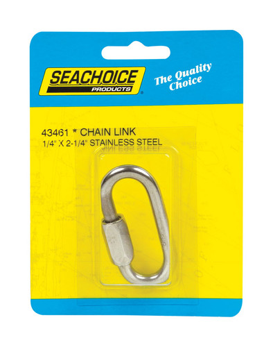 Seachoice - 43461 - Polished Stainless Steel 2-1/4 in. L x 1/4 in. W Chain Link - 1/Pack