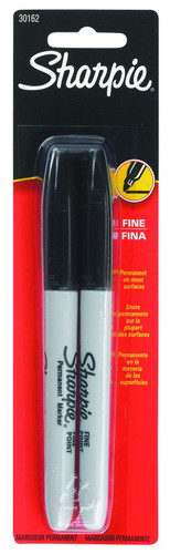 Sharpie - 30162 - Black Fine Tip Permanent Marker - 2/Pack