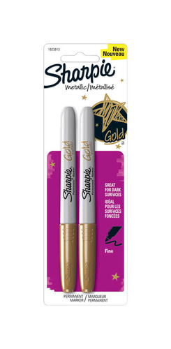 Sharpie - 1823813 - Metallic Gold Fine Tip Permanent Marker - 2/Pack
