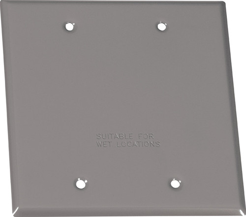 Sigma Electric - 14340 - Square Steel 2 gang Flat Box Cover For Wet Locations