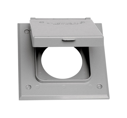 Sigma Electric - 14321 - Square Metal 2 gang 20/50 Amp Receptacle Cover For Wet Locations