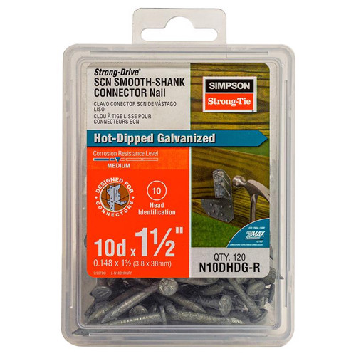 Simpson Strong-Tie - N10DHDG-R - 10D 1-1/2 in. Wood Joiner Hot-Dipped Galvanized Steel Nail Round 1 lb.