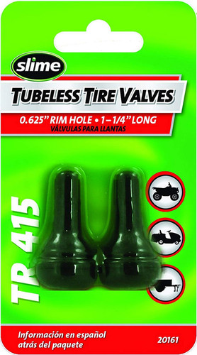 Slime - 20161 - Rubber 1 psi Tubeless Tire Valve - 2/Pack