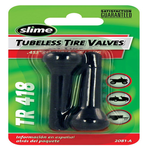 Slime - 2081-A - TR 418 Rubber 60 psi Tubeless Tire Valve - 2/Pack