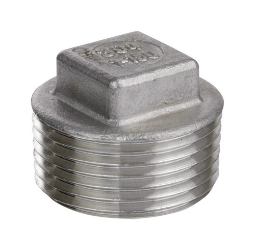 Smith-Cooper - 4638102280 - 2 in. MIP x 2 in. Dia. MPT Stainless Steel Square Head Plug