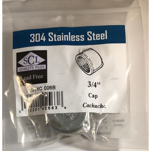 Smith-Cooper - 4638100050 - 3/4 in. FPT Stainless Steel Cap