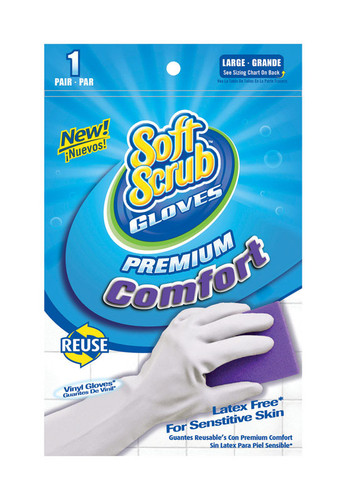 Soft Scrub - 12613-26 - Vinyl Cleaning Gloves L White 1 pair