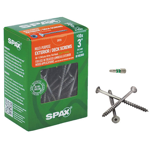 Spax - 4191670500754 - 3 in. L Flat Head Multi-Purpose Screws 1 lb. 67/Pack