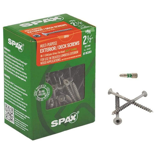 Spax - 4191670450604 - 2-1/2 in. L Flat Head Multi-Purpose Screws 1 lb. 109/Pack