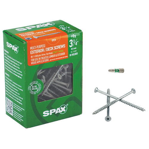 Spax - 4191670450804 - 3 1/4 in. L Flat Head Multi-Purpose Screws 1 lb. - 83/Pack