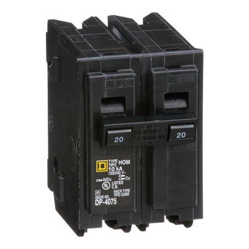 Square D - HOM220CP - HomeLine 20 amps Surge 2-Pole Circuit Breaker