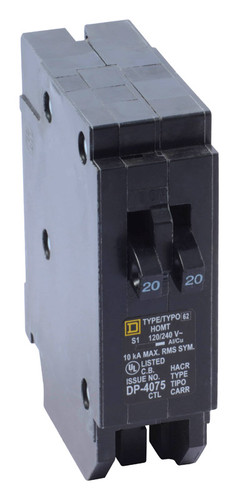 Square D - HOMT2020CP - HomeLine 20/20 amps Tandem Single Pole Circuit Breaker