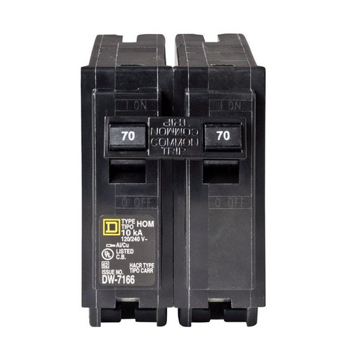 Square D - HOM270CP - HomeLine 70 amps Plug In 2-Pole Circuit Breaker