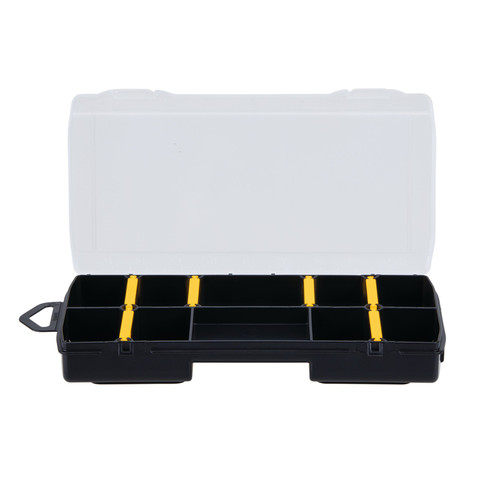 Stanley - STST14109 - 8.25 in. Organizer with Clear Lid Black/Yellow